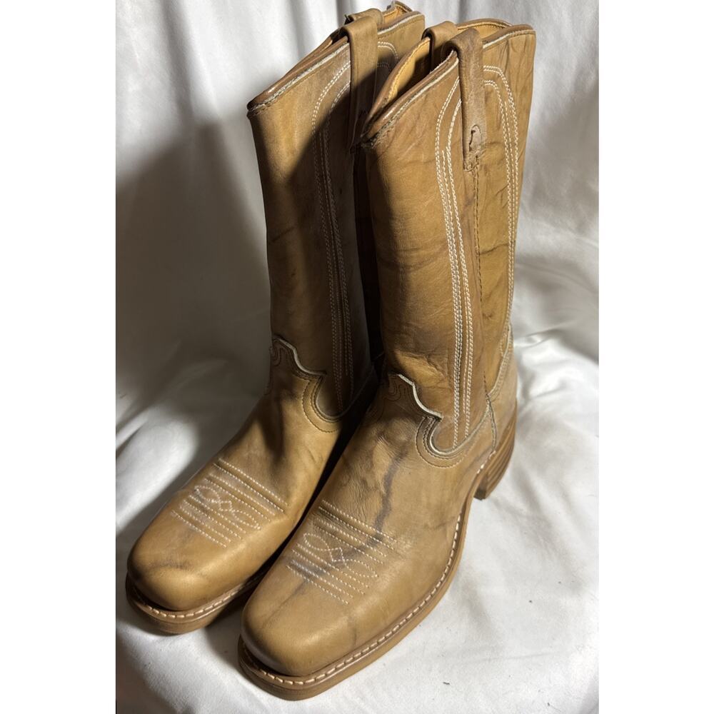 Vtg DINGO ACME Campus Woman Boots Brown Leather Sz 10B Square Toe NEW USA Made